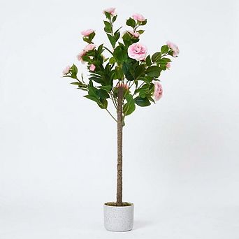 Artificial Camellia Tree,Low Maintenance Easy Assembly,Realistic Plant for Home Office Wedding Decor