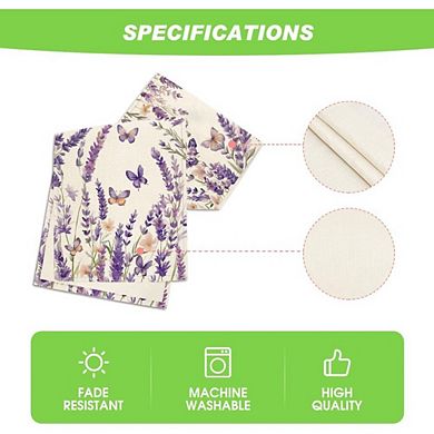 Lavender Floral Butterfly Table Runner, Polyester Decorative Cover