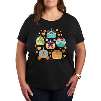 Plus Size Disney Princess Halloween Pumpkin Grid Graphic Tee