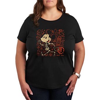 Plus Size Disney's Mickey Mouse Skeleton Graphic Tee