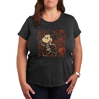 Plus Size Disney's Mickey Mouse Skeleton Graphic Tee