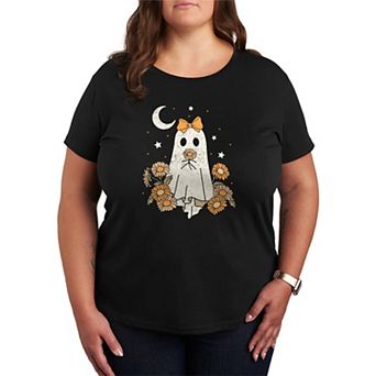 Plus Size Coquette Ghost Floral Graphic Tee