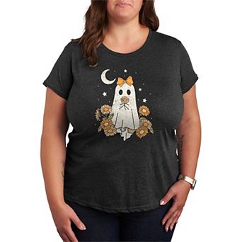Plus Size Coquette Ghost Floral Graphic Tee