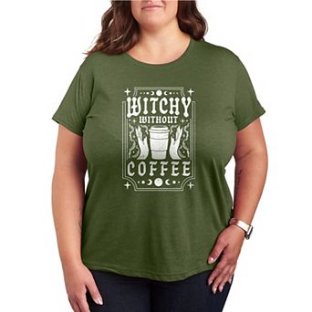 Plus Size Witchy Without Coffee Graphic Tee