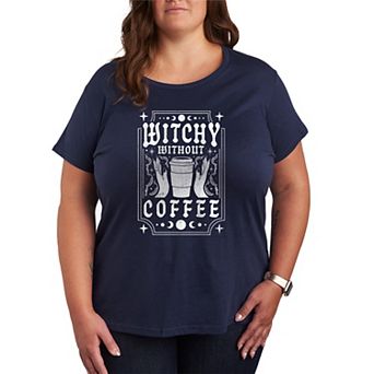 Plus Size Witchy Without Coffee Graphic Tee