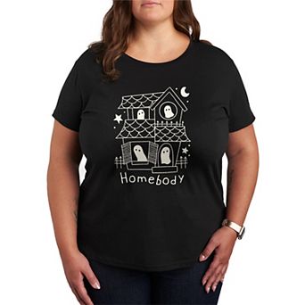 Plus Size Homebody Haunted House Graphic Tee