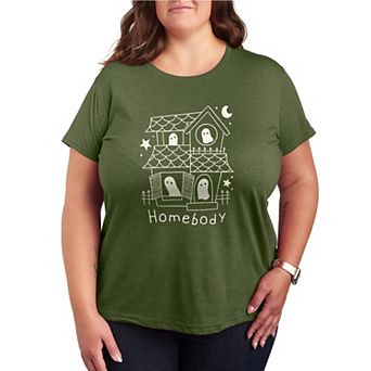 Plus Size Homebody Haunted House Graphic Tee