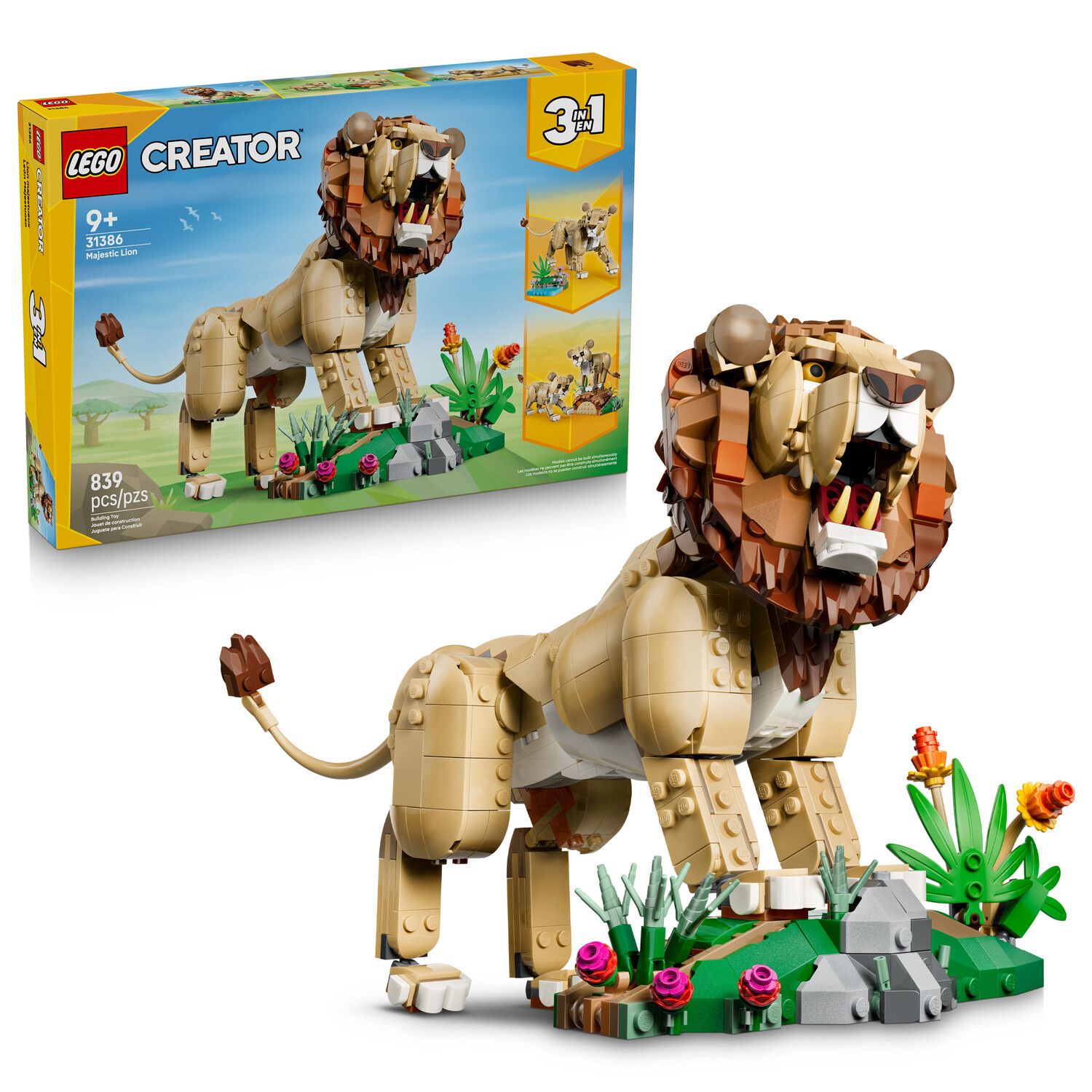 Детский конструктор LEGO Creator 3-in-1 Majestic Lion 31386 Building Kit (839 Pieces) — фото 1