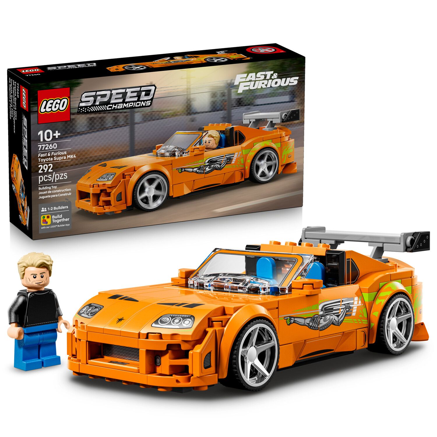 Детские конструкторы LEGO Speed Champions Fast & Furious Toyota Supra MK4 77260 Building Kit (292 Pieces)