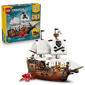 LEGO Creator 3-in-1 Iconic Pirate Ship 31387 Building Kit (1074 Pieces)