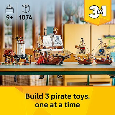 LEGO Creator 3-in-1 Iconic Pirate Ship 31387 Building Kit (1074 Pieces)