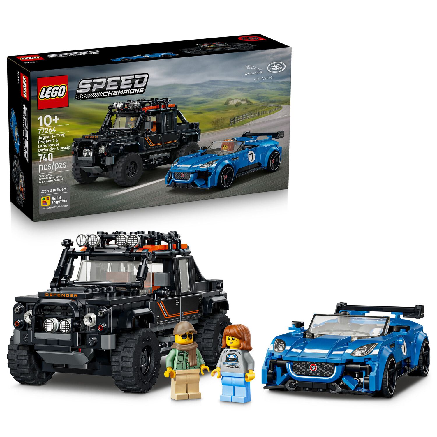 Детские конструкторы LEGO Speed Champions Jaguar Project 7 & Land Rover Defender 77264 Building Kit (740 Pieces)