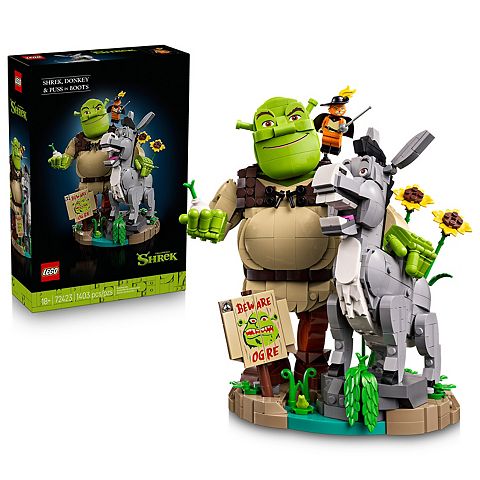 Детские ботинки LEGO Shrek, Donkey & Puss in Boots 72423 Building Kit (1403 Pieces)