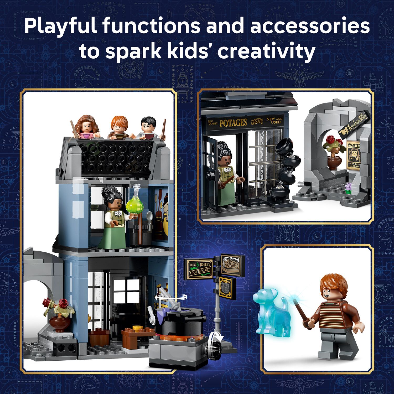Детский конструктор LEGO Harry Potter Knockturn Alley Wizarding Shops 76471 Building Kit (788 Pieces) — фото 4