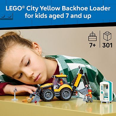 LEGO City Backhoe Loader 60480 Building Kit (301 Pieces)