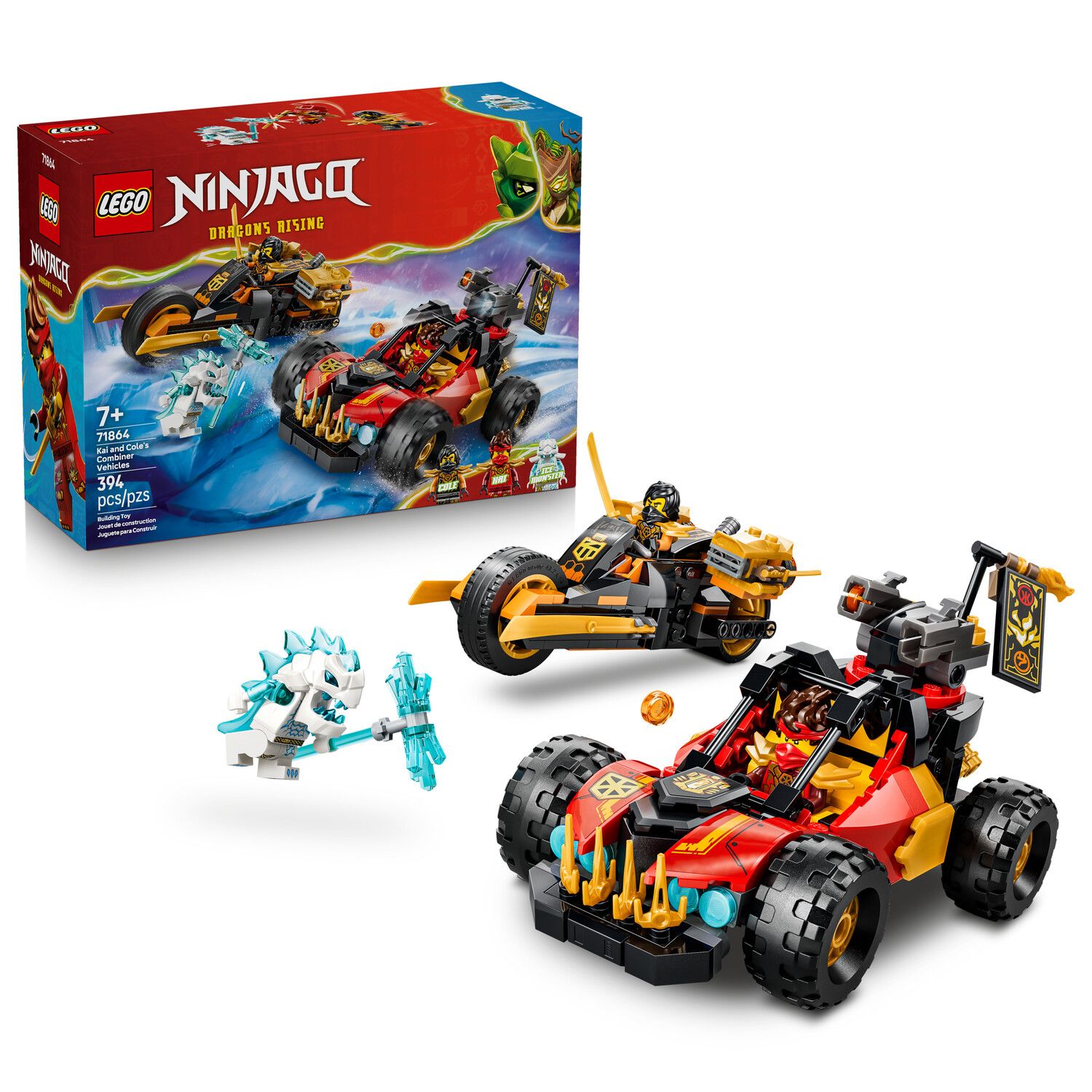 Детский конструктор LEGO Ninjago Kai & Cole's Combiner Vehicles 71864 Building Kit (394 Pieces) — фото 1