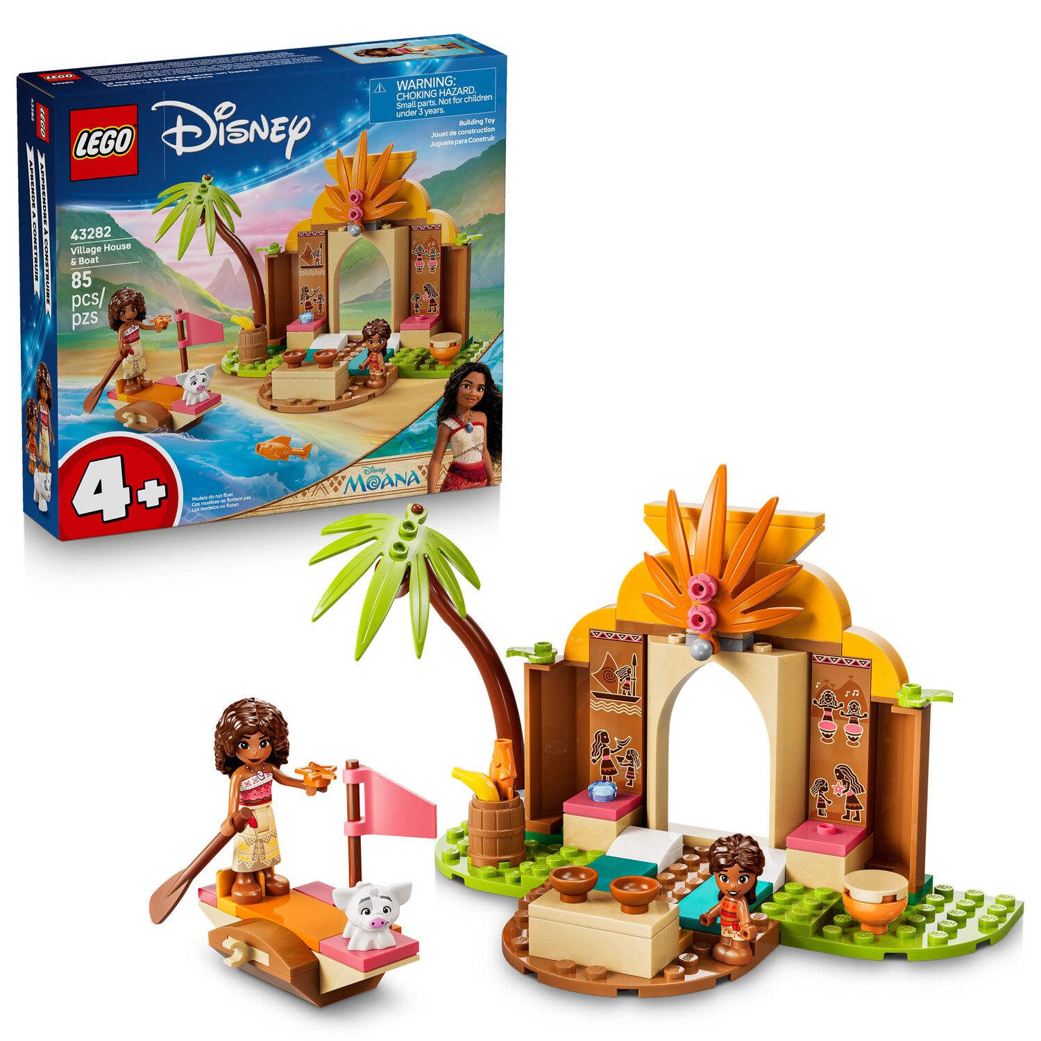 Детский конструктор LEGO Disney's Moana Village House & Boat 43282 Building Kit (85 Pieces) — фото 1