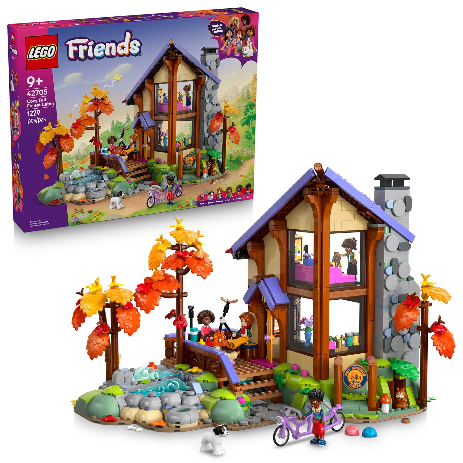 Детские конструкторы LEGO Friends Cozy Fall Forest Cabin 42705 Building Kit (1229 Pieces)