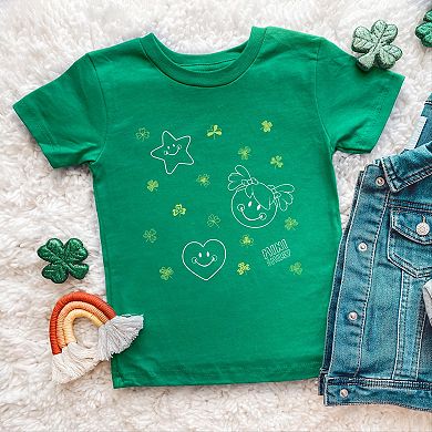 Mini Smiley Aria Clovers - Toddler Short Sleeve Graphic T-Shirt