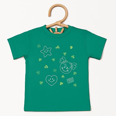 Mini Smiley Aria Clovers - Toddler Short Sleeve Graphic T-Shirt