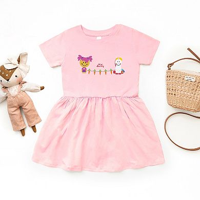 Mini Smiley Aria Carrot Garland - Toddler Graphic Dress
