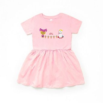 Mini Smiley Aria Carrot Garland - Toddler Graphic Dress