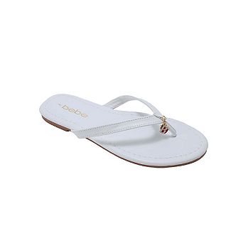 bebe Womens Thong Sandals with Charm Detail Slip On Slip On Shoes