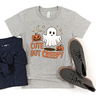 Cute But Creepy Ghost - Youth Short Sleeve Graphic T-Shirt