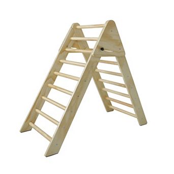 Heybly Wooden Montessor Foldable Triangle Climbing Ladder, Adjustable Ramp,for Kids 1-7 Years Old