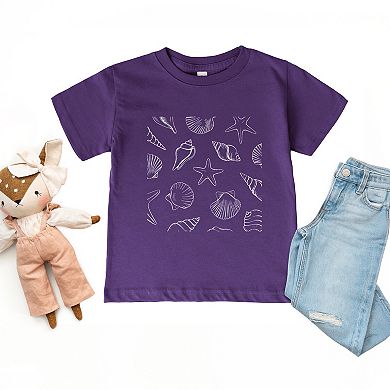 Seashells Square - Toddler Short Sleeve Graphic T-Shirt