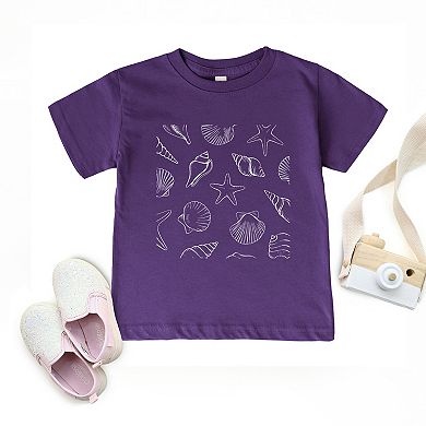 Seashells Square - Toddler Short Sleeve Graphic T-Shirt