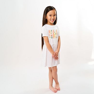 Daisies Stripes Faux Paint - Toddler Graphic Dress