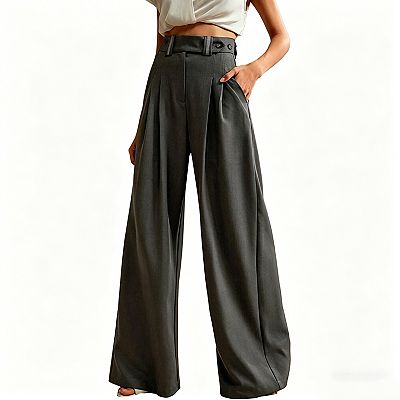 pleated dress pants women's Stylist High Waisted Pleated Wide Leg Pant