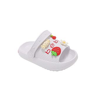 bebe Toddler Girls EVA Slide Sandals with Fruit Charms Slip On Shoes