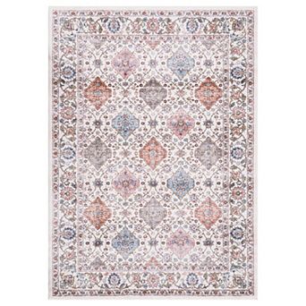 Non Slip Large Area Rug Machine Washable Oriental Low Pile Carpet for Living Room Dining