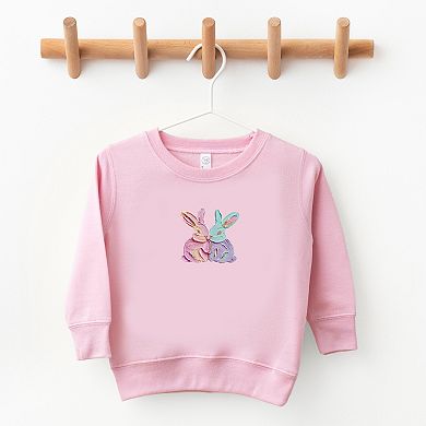 Two Bunnies Paint Print - Toddler Graphic Sweatshirt