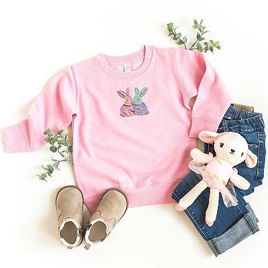 Two Bunnies Paint Print - Toddler Graphic Sweatshirt