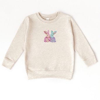 Two Bunnies Paint Print - Toddler Graphic Sweatshirt