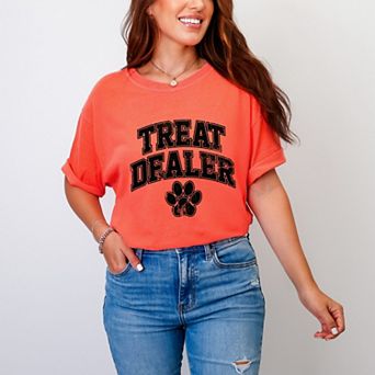Treat Dealer Paw - Women's Garment Dyed Graphic T-Shirt
