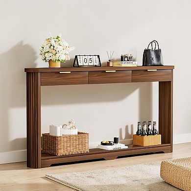 Lufeiya 70" Console Table with Drawers, Slim Sofa Table for Entryway