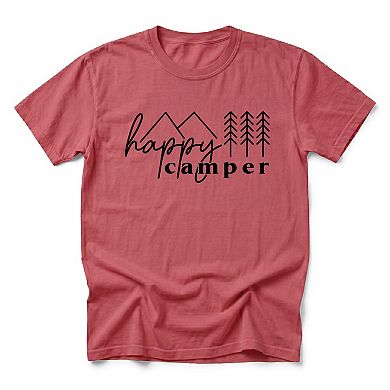 Happy Camper Trees - Men's Garment Dyed Graphic T-Shirt