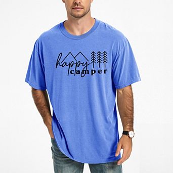 Happy Camper Trees - Men's Garment Dyed Graphic T-Shirt