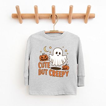 Cute But Creepy Ghost - Youth Long Sleeve Graphic T-Shirt