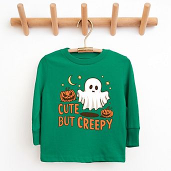 Cute But Creepy Ghost - Youth Long Sleeve Graphic T-Shirt