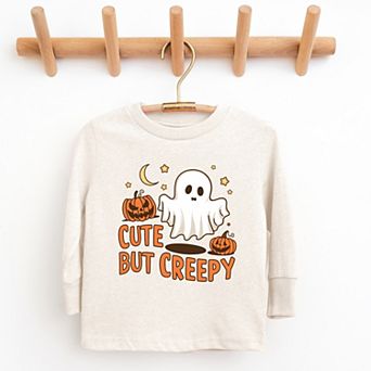 Cute But Creepy Ghost - Youth Long Sleeve Graphic T-Shirt