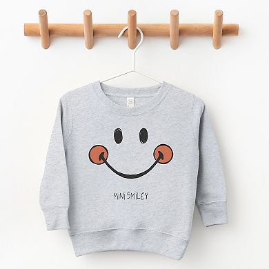 Mini Smiley Smile Outline - Toddler Graphic Sweatshirt