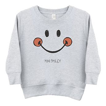 Mini Smiley Smile Outline - Toddler Graphic Sweatshirt