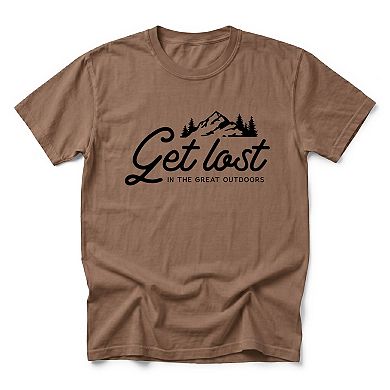 Get Lost In The Great Outdoors - Men's Garment Dyed Graphic T-Shirt