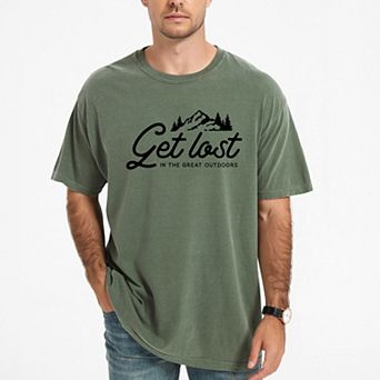 Get Lost In The Great Outdoors - Men's Garment Dyed Graphic T-Shirt
