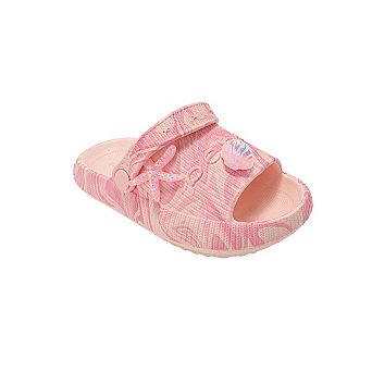 bebe Toddler Girls EVA Slide Sandals with Charm Details Slip On Shoes